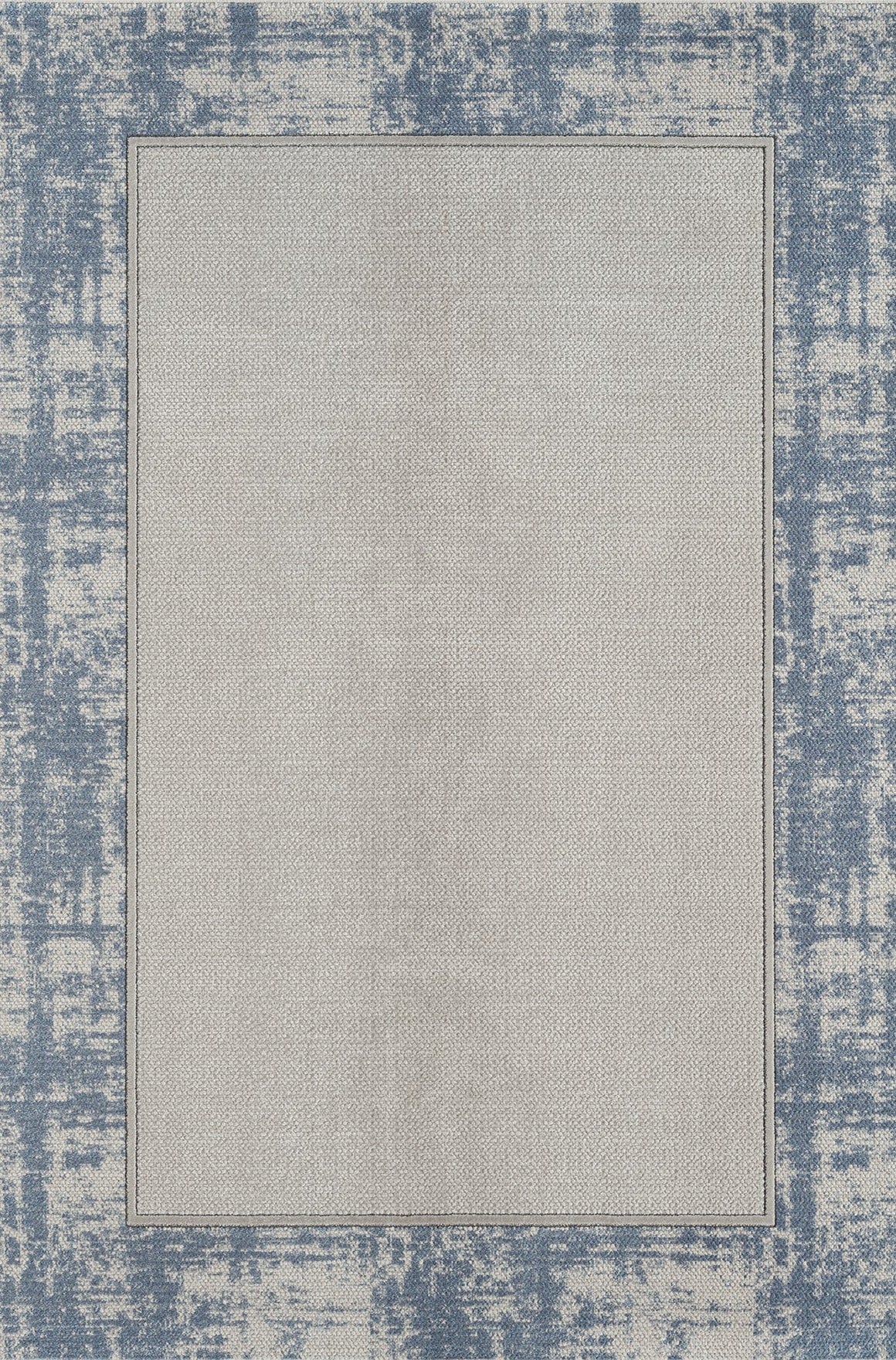 Boundry Grey Framed Woll, Cotton Rug