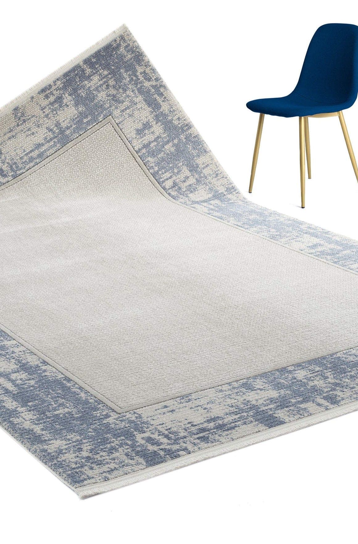 Boundry Grey Framed Woll, Cotton Rug