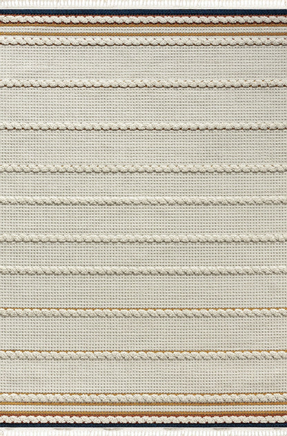 Chur Cream Striped, Cotton Rug