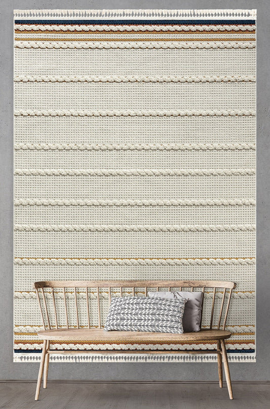 Chur Cream Striped, Cotton Rug