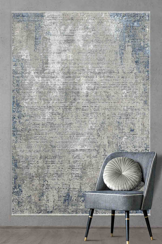 Grandson Grey Abstract | Viscose Machine Made Area Rug