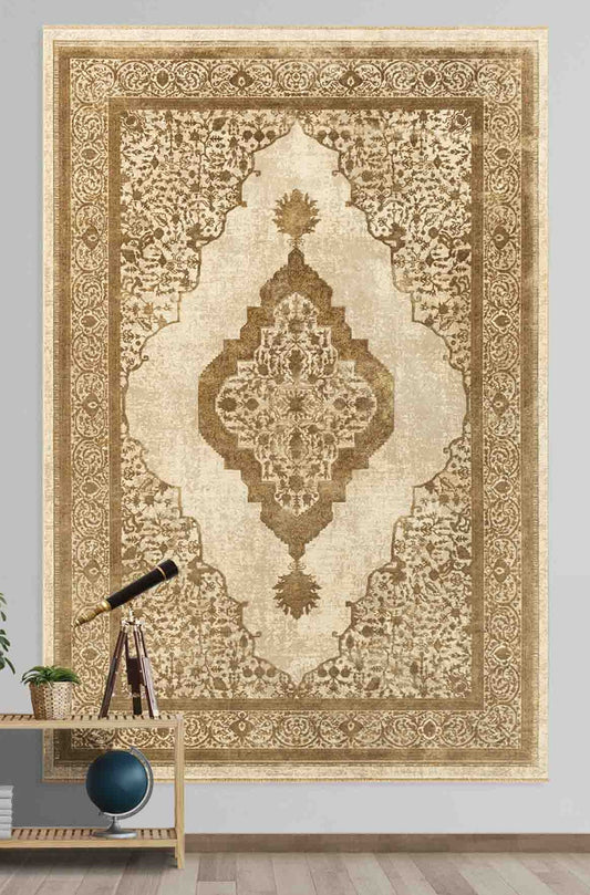 Moutier Gold Medallion, Viscose Rug