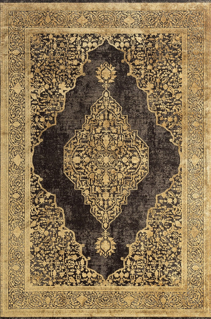 Muri Gold Medallion, Viscose Rug