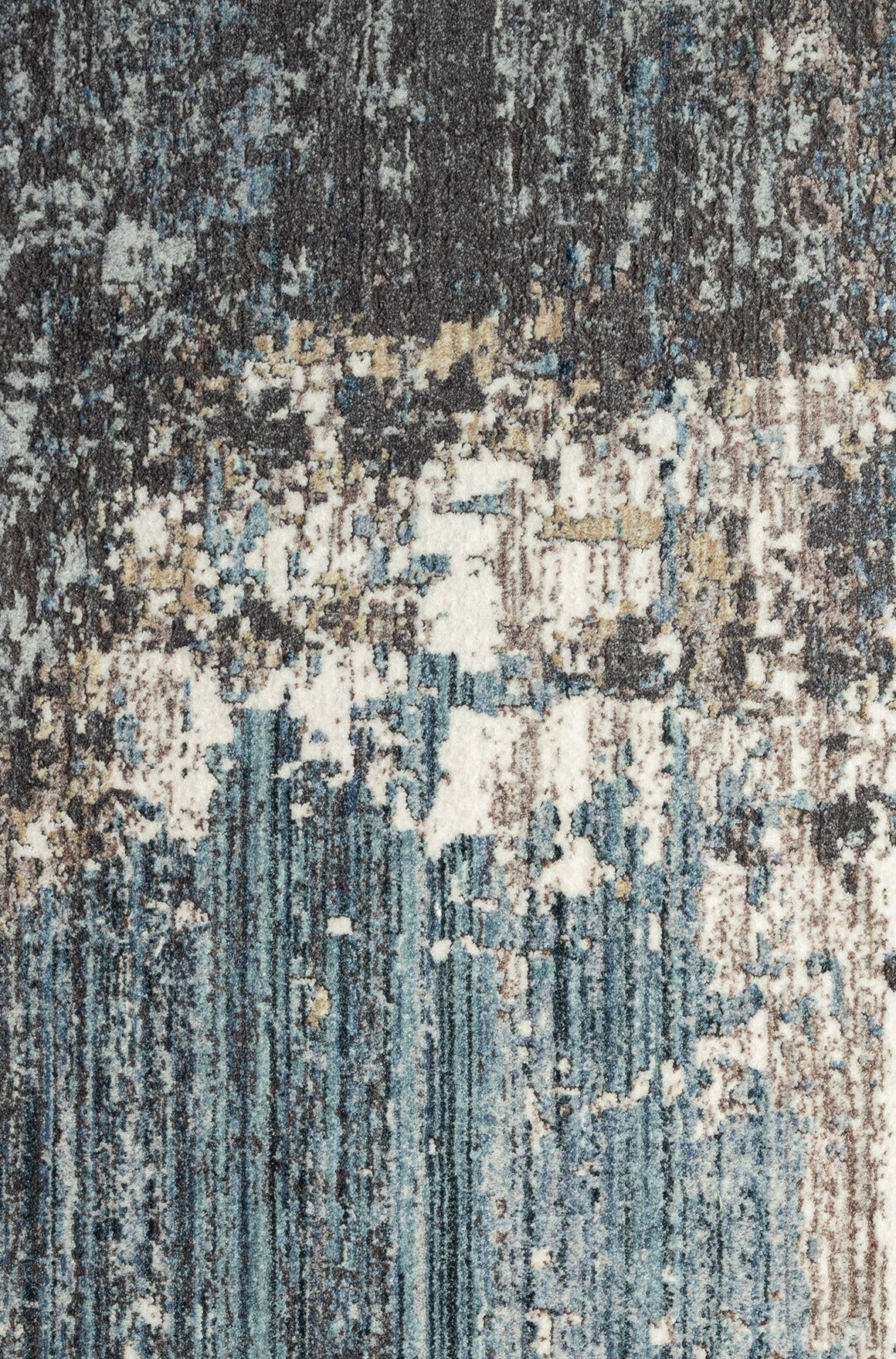 Leuk Anthracite Abstract, Viscose Rug