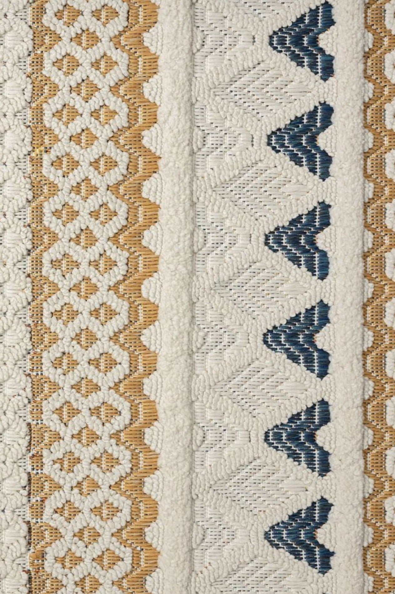 Grejus Cream Geometric, Polyester Rug