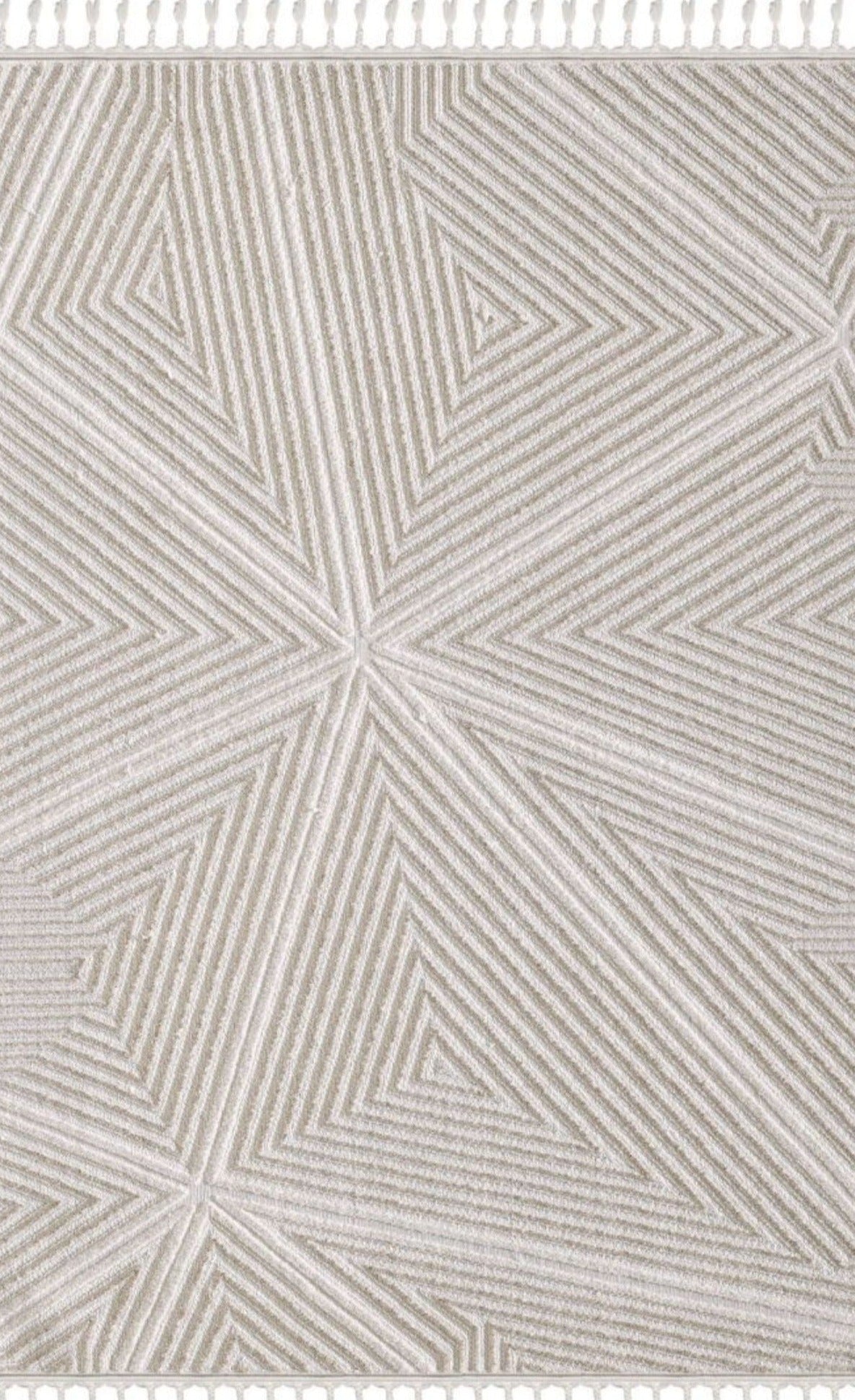 Giverny Beige Scandinavian , Polyester Rug